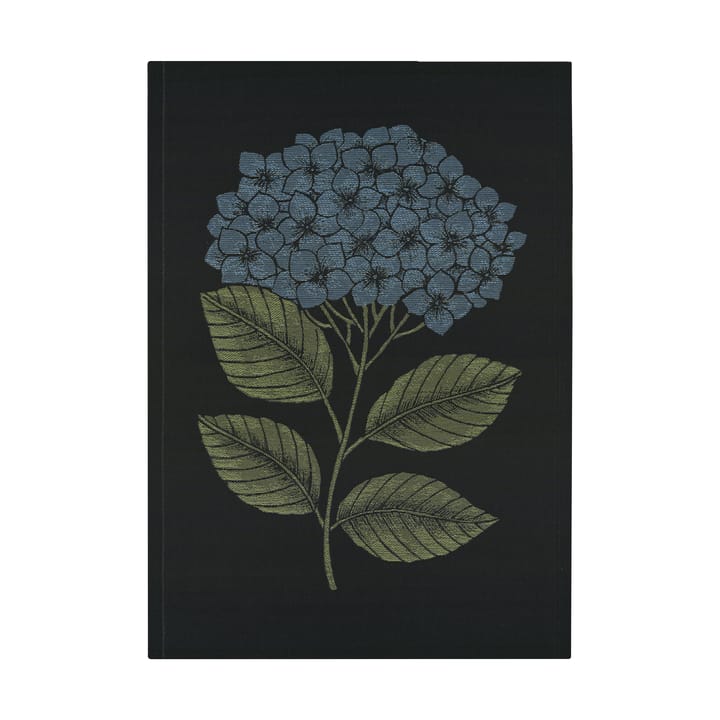 Hydrangea キッチンタオル 48x70 cm - Black-blue - Ekelund Linneväveri