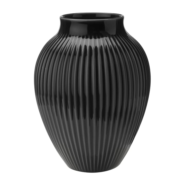 Knabstrup 花瓶 リブ 20 cm - Black - Knabstrup Keramik