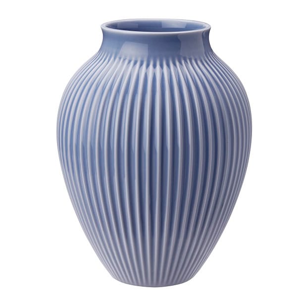Knabstrup 花瓶 リブ 20 cm - lavender blue - Knabstrup Keramik