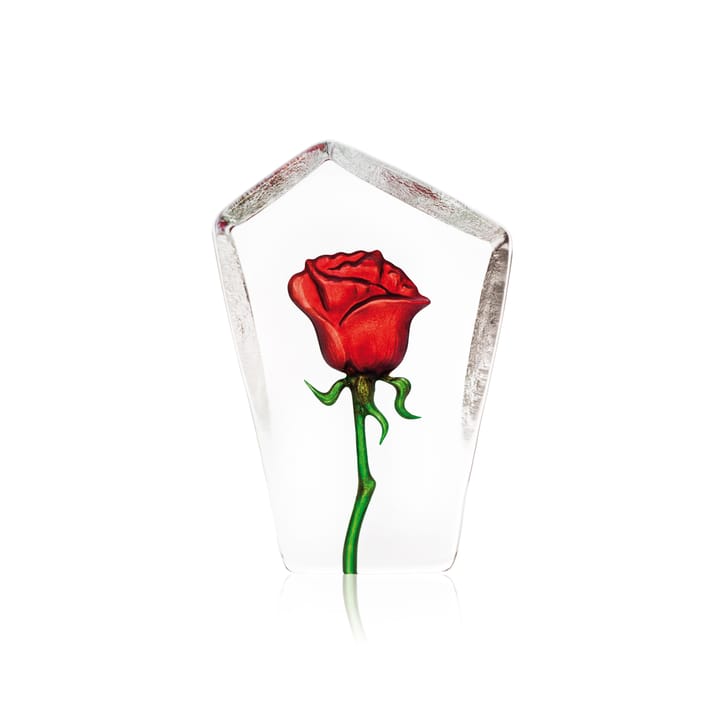 Floral Fantasy rose グラス スカルプチュア - Red - Målerås Glasbruk
