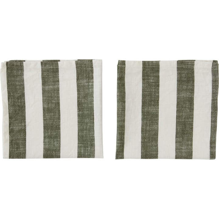 Stripe ナプキン 45x45 cm 2パック - Olive - OYOY | オイオイ