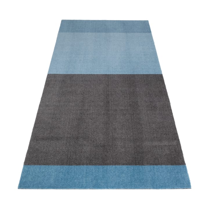 Stripes by tica. horizontal. ホールウェイ�ラグ - Blue-steel grey. 90x200 cm - Tica copenhagen