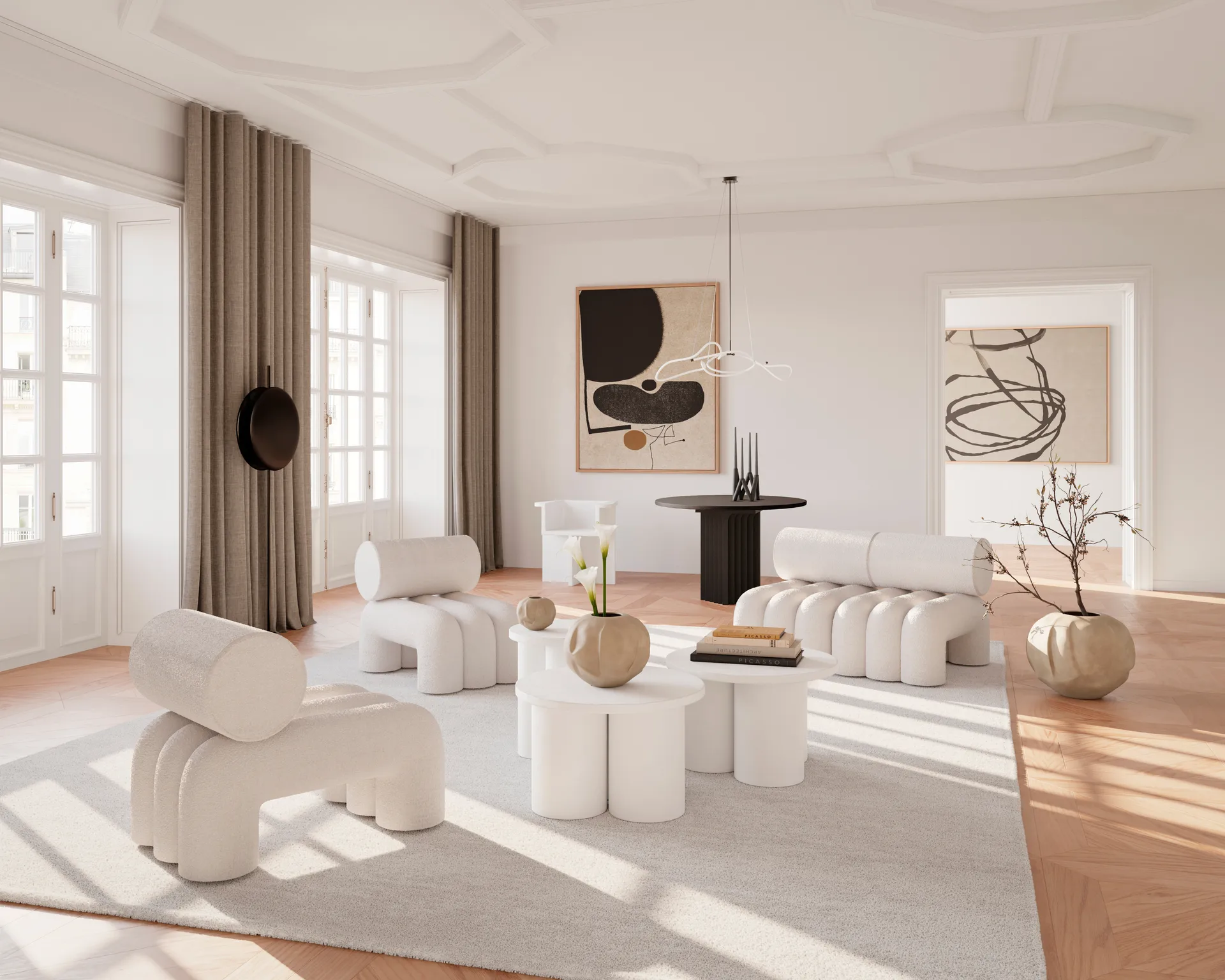 Arc ダイニングテーブル Ø120 cm, Coffee black oak 101 Copenhagen