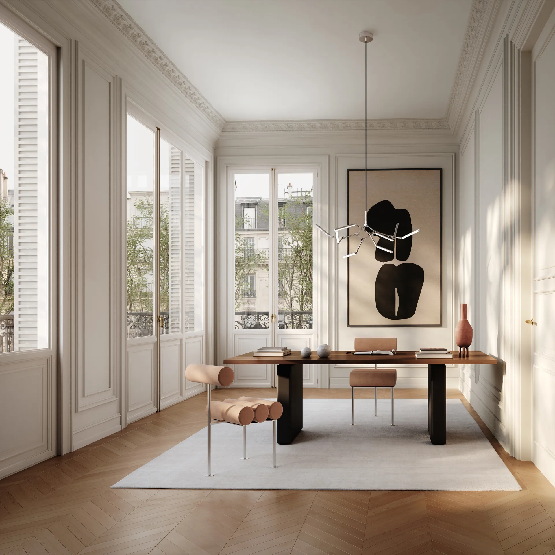 Hiro ダイニングチェア, Stainless steel-nubuck 101 Copenhagen