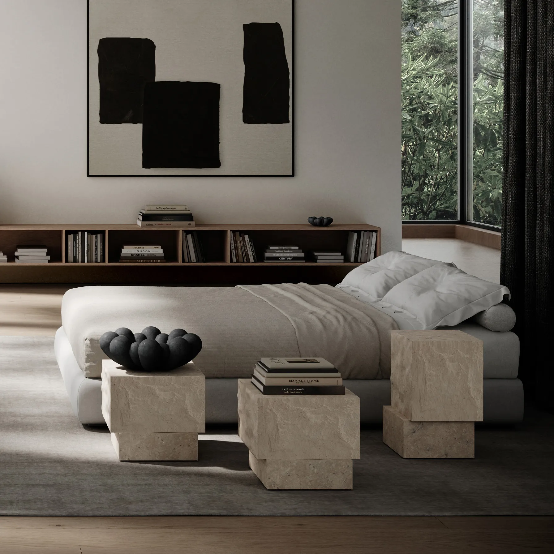 Temple サイドテーブル low 42x40 cm, Chrome-limestone 101 Copenhagen