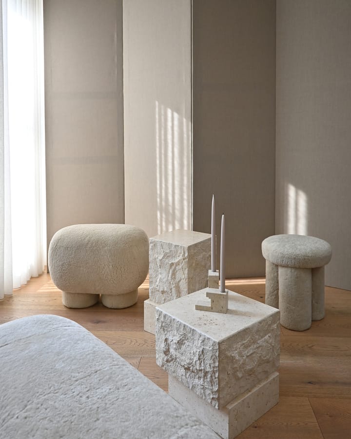 Temple サイドテーブル low 42x40 cm, Chrome-limestone 101 Copenhagen