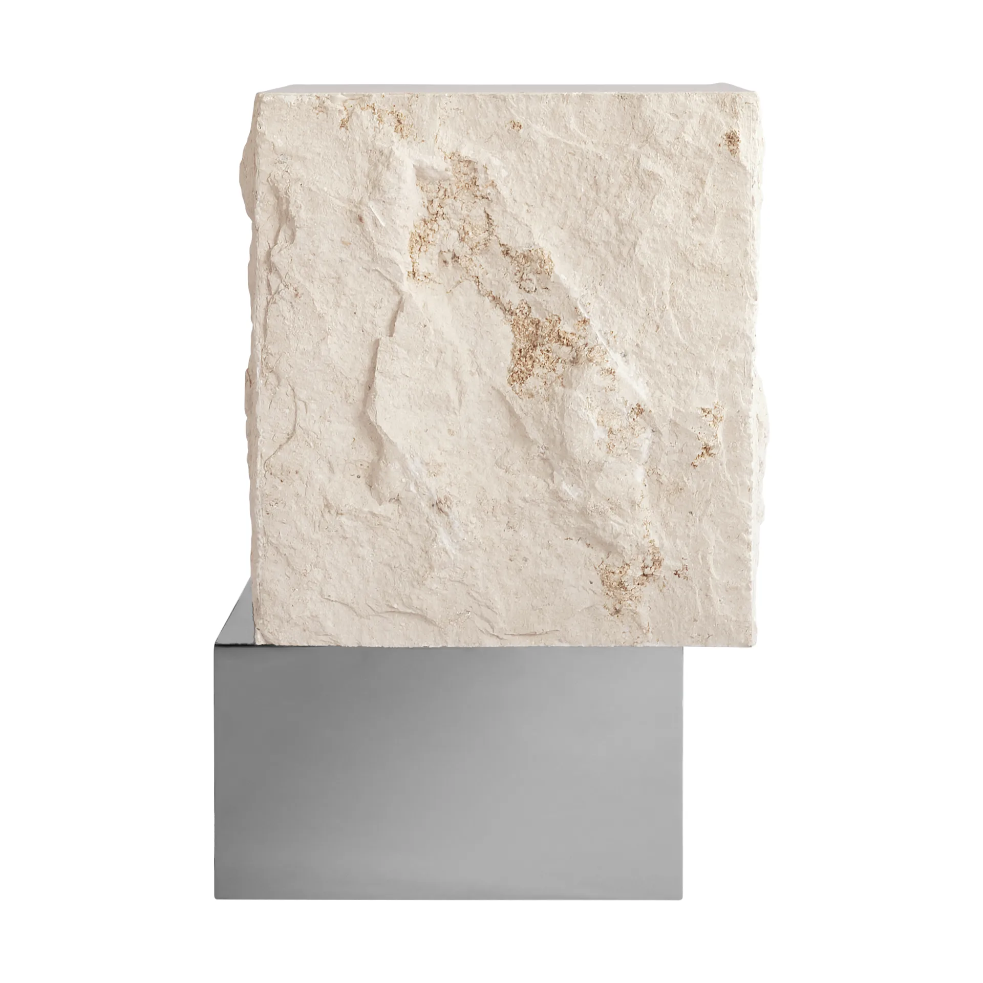 Temple サイドテーブル tall 50x33 cm, Chrome-limestone 101 Copenhagen