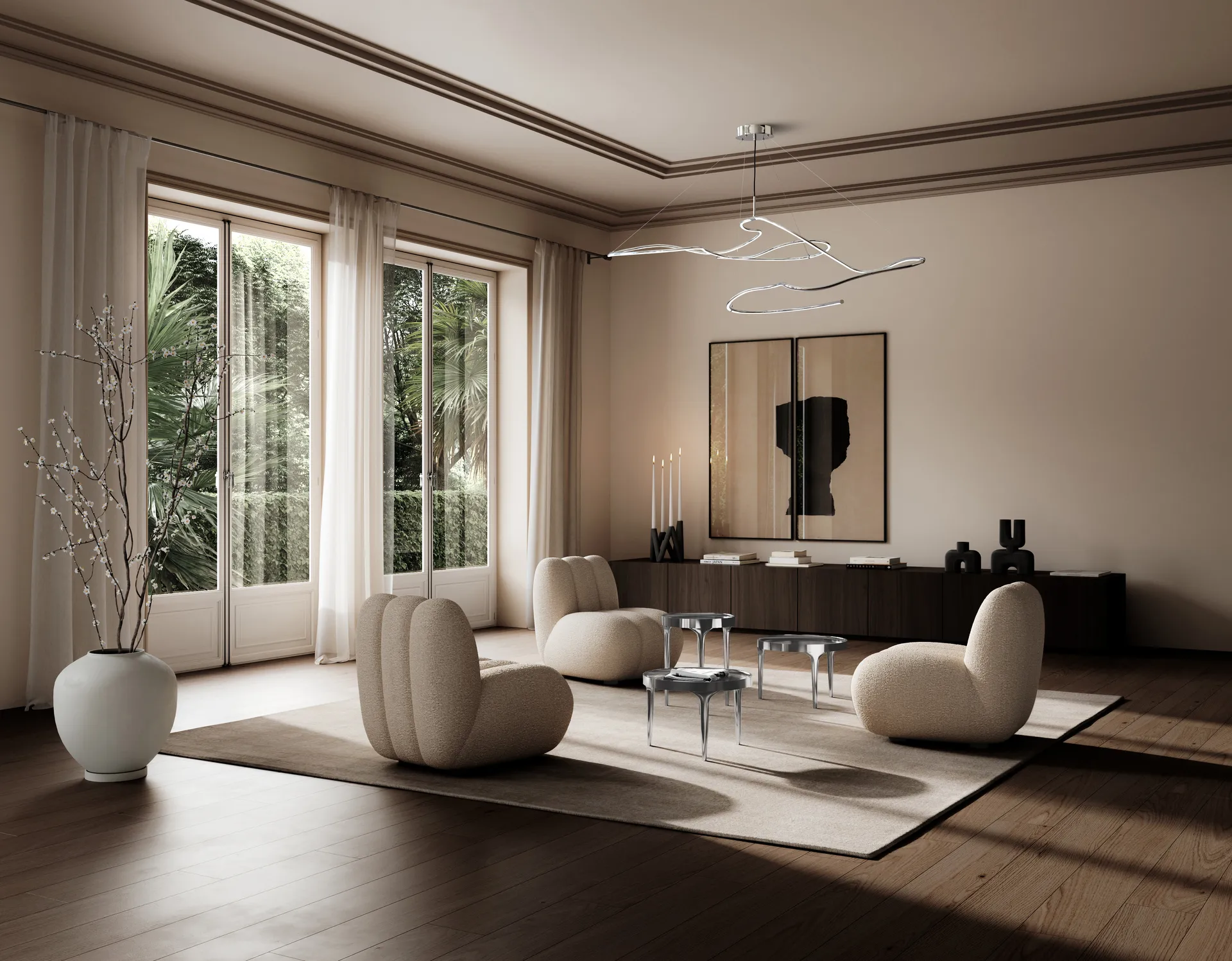 Toe ラウンジチェア bouclé, Smoked sand 101 Copenhagen