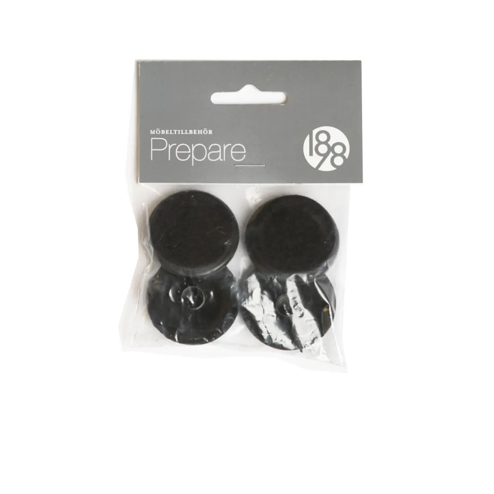 Prepare フロア保護, Black, 37mm plastic felt tube rivet, 4 pcs 1898