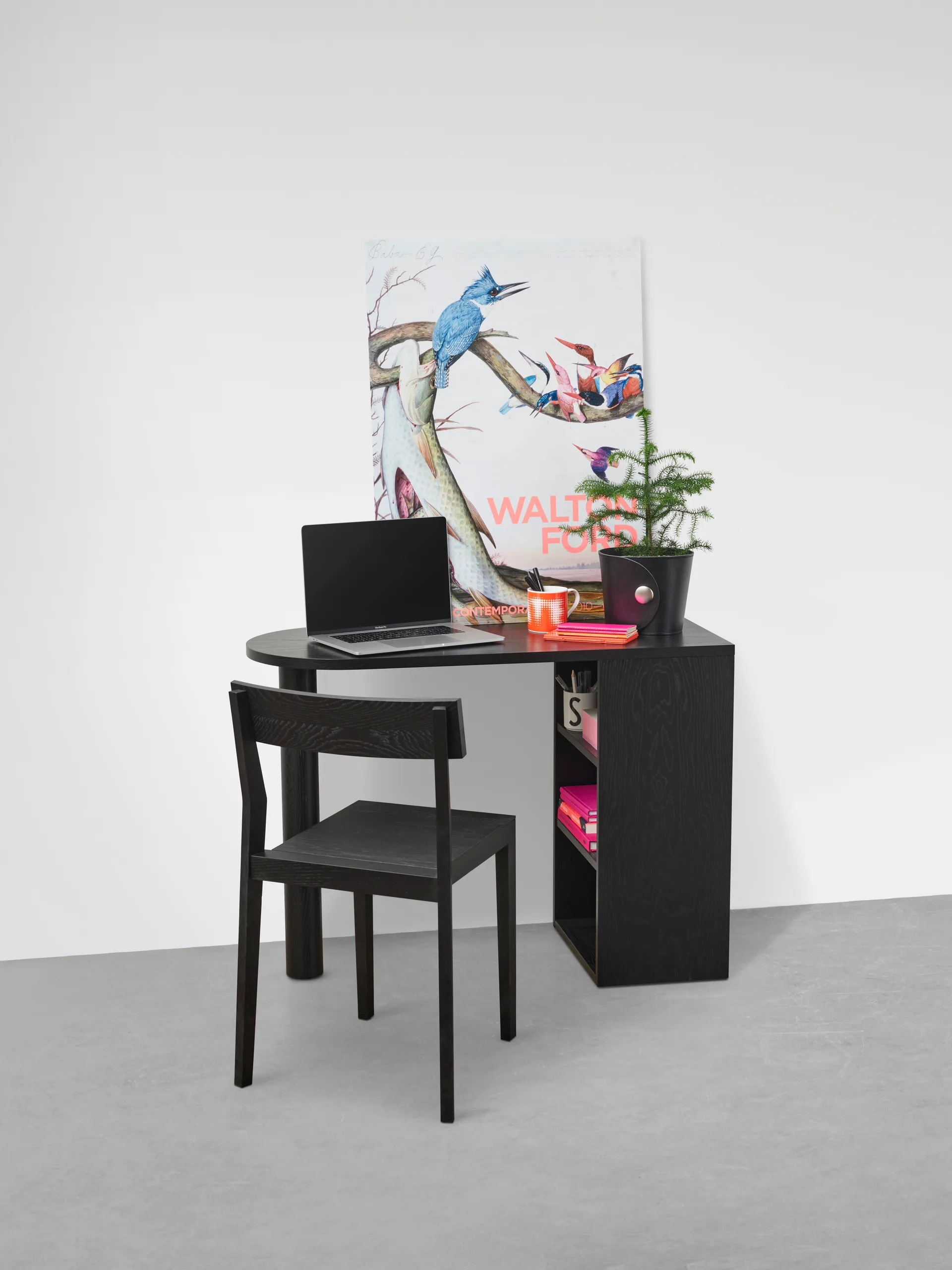 Hub デスク, Black-stained oak, 100x73x43 cm A2 | エイツー