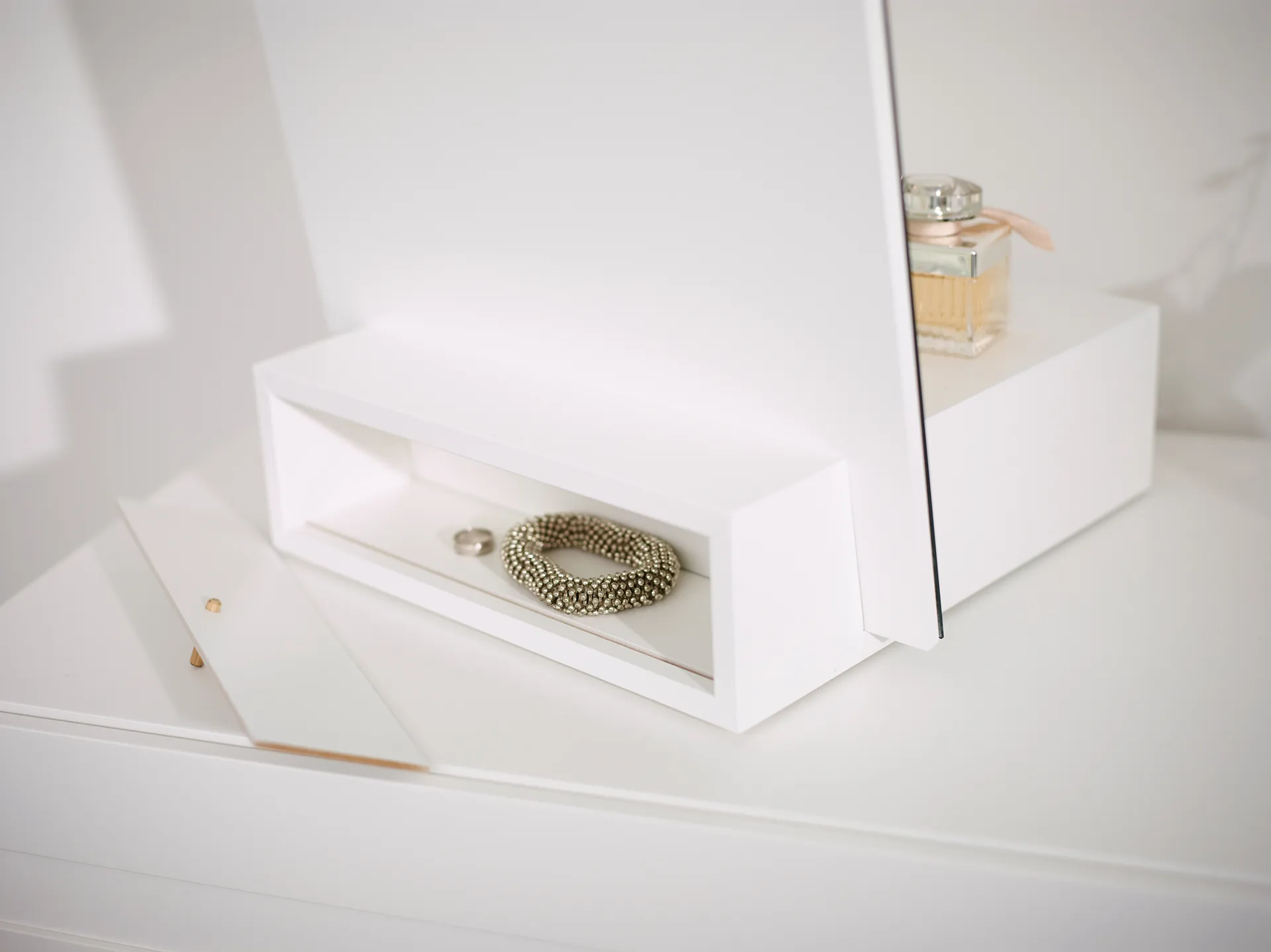 Me 収納付き テーブルミラー, White, 34x57x30 cm A2 | エイツー