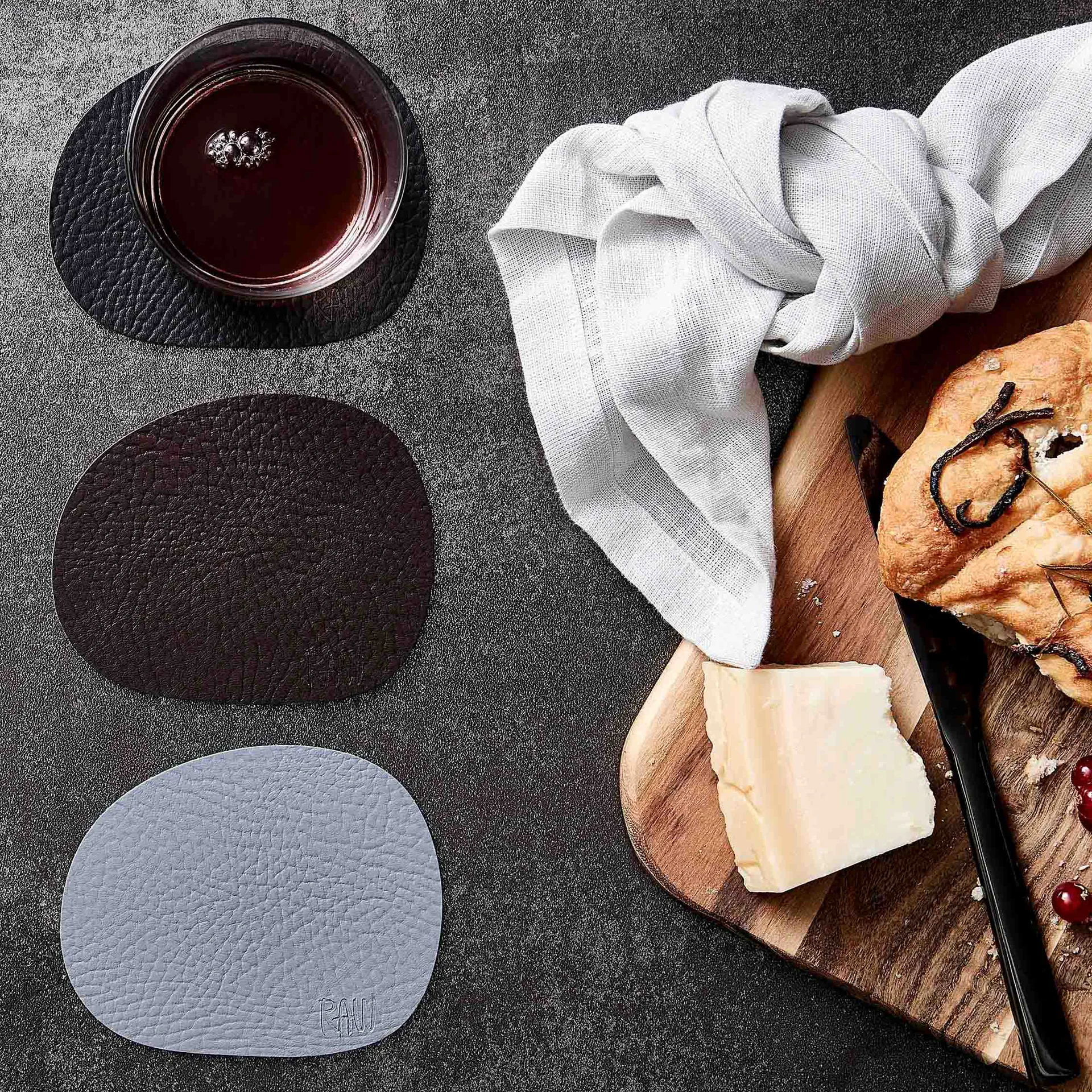 Raw コースター レザー 6パック, brown buffalo (brown) Aida | アイーダ