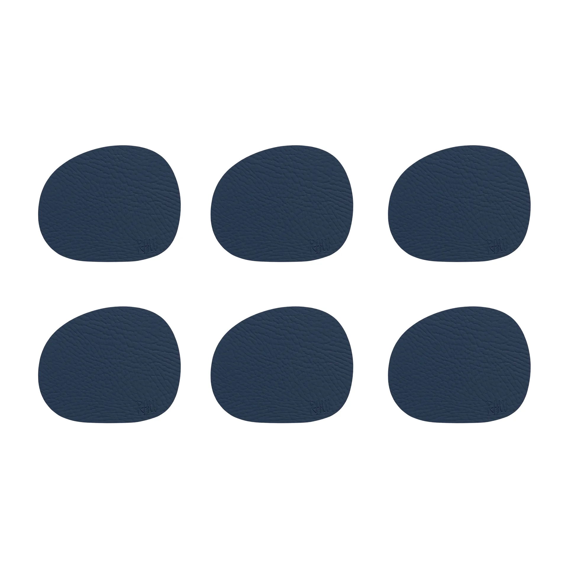 Raw コースター レザー 6パック, Dark blue Aida | アイーダ