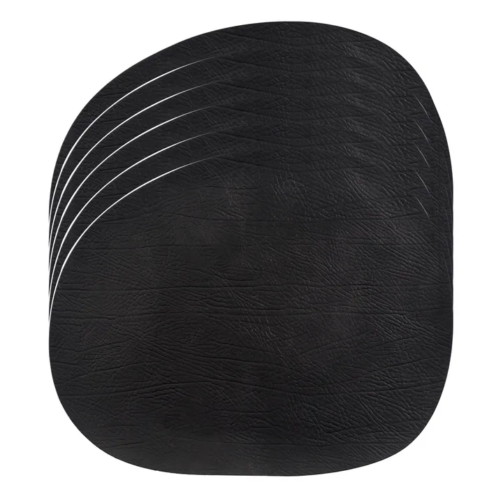 Raw プレースマット leather 6パック - Black, 41x33,5 cm - Aida | アイーダ