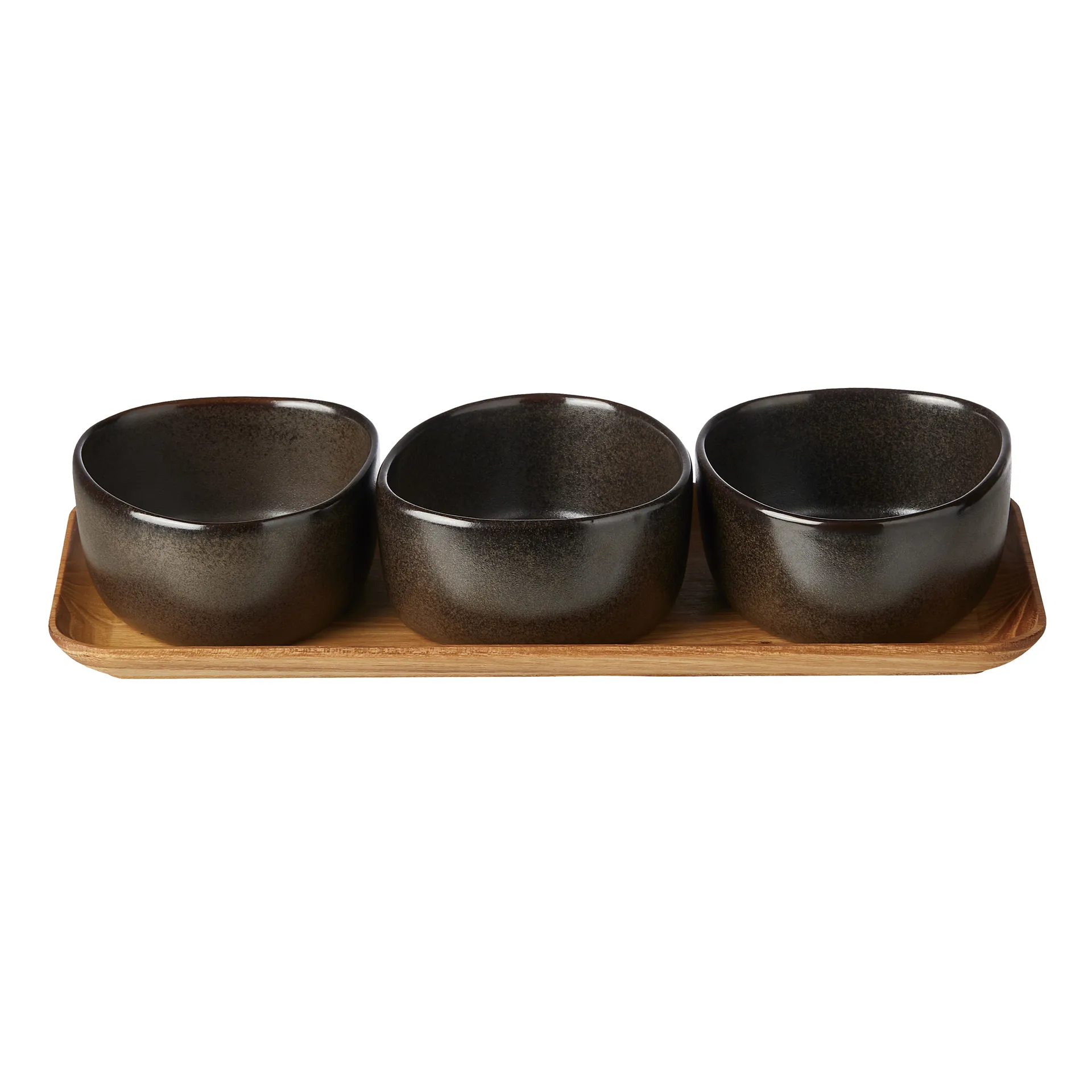 Raw Organic ボウルセット ウッドトレイ付き, Metallic Brown Aida | アイーダ