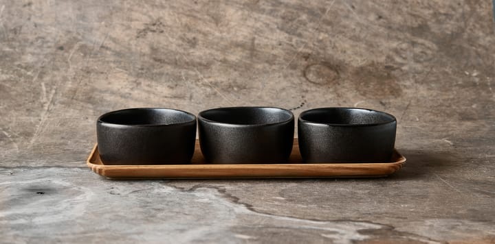 Raw Organic ボウルセット ウッドトレイ付き, Titanium Black Aida | アイーダ