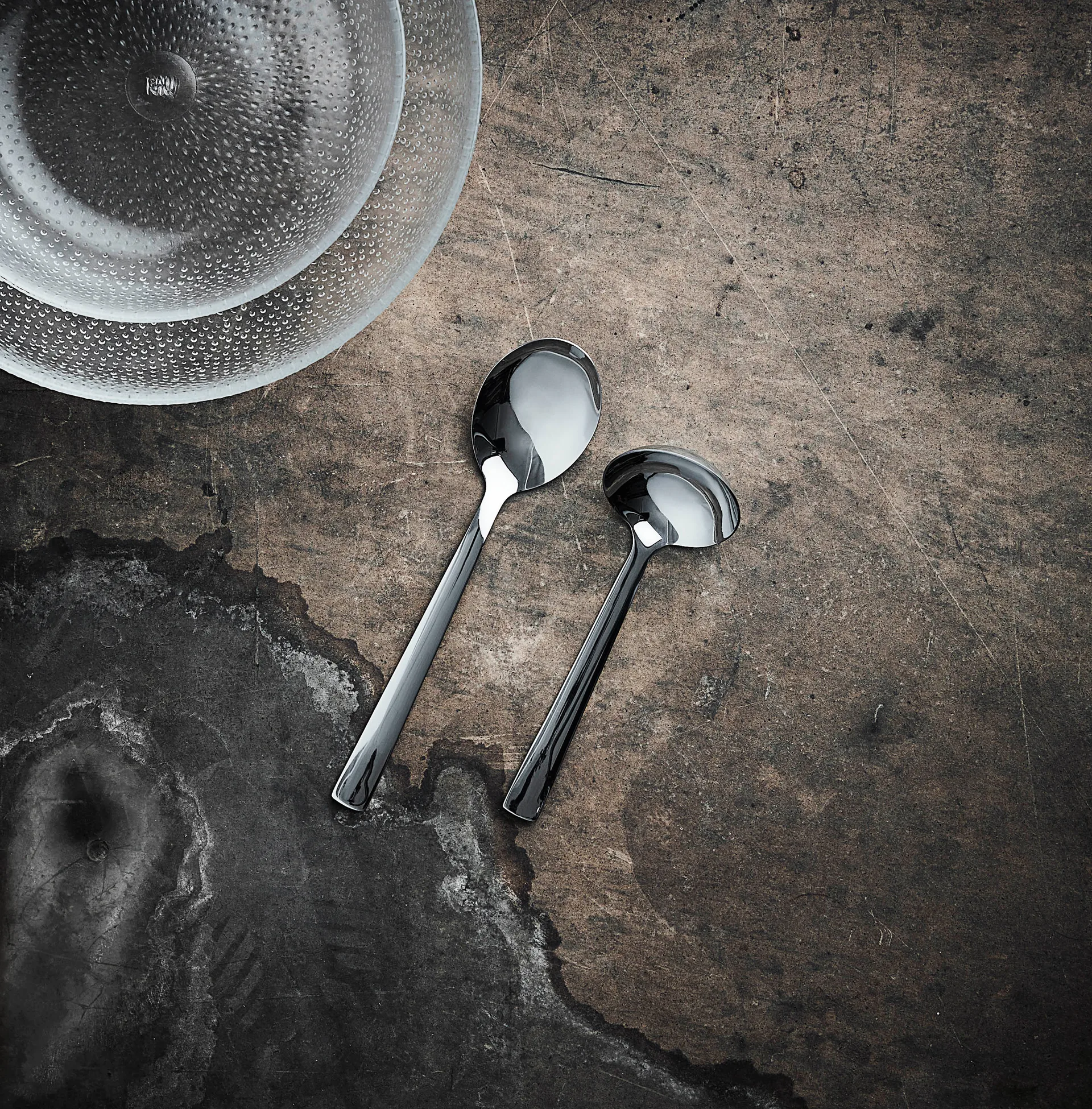 Raw servering スプーン & ひしゃく, Blank polished stainless steel Aida | アイーダ