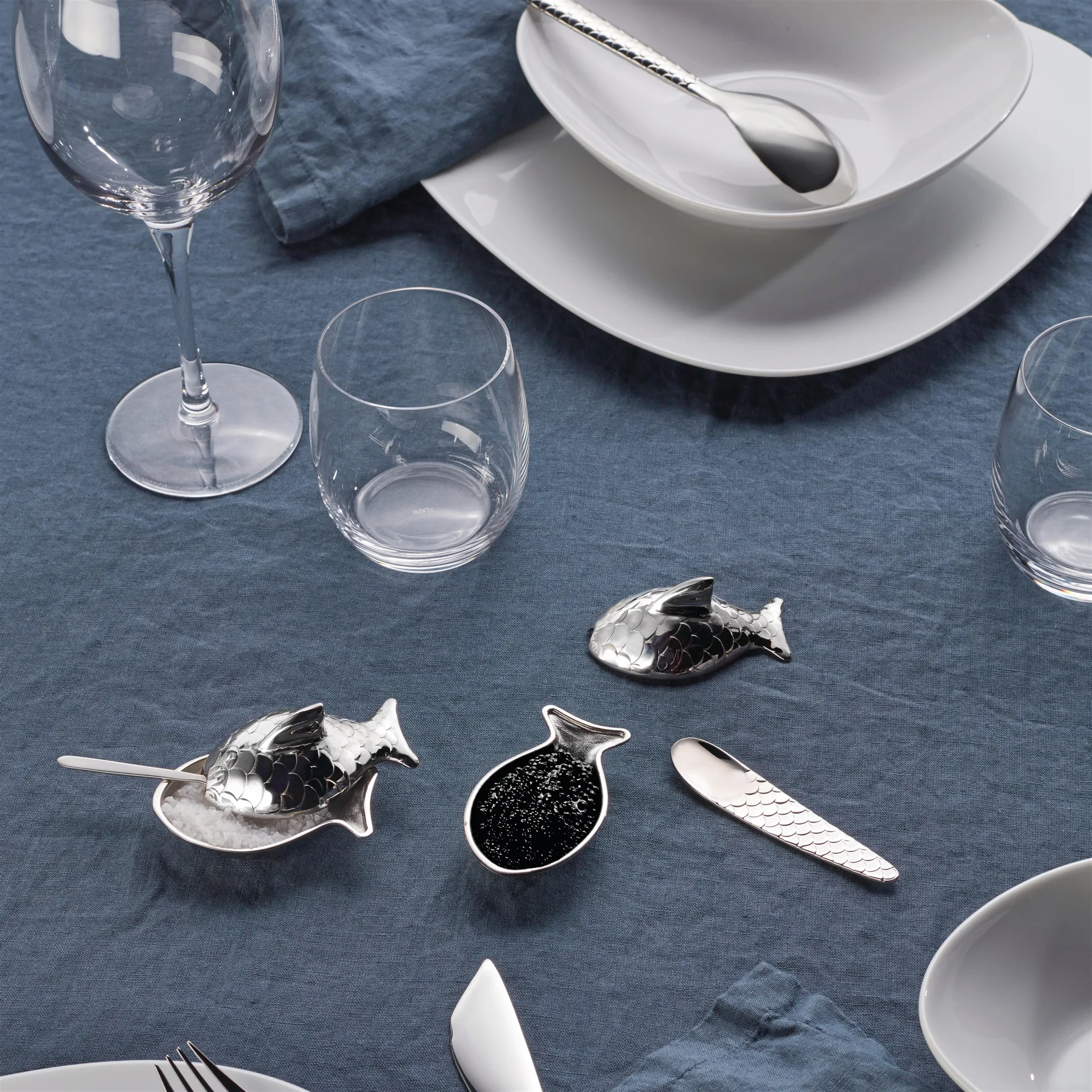 Colombina fish salt cellar, stainless steel Alessi | アレッシィ