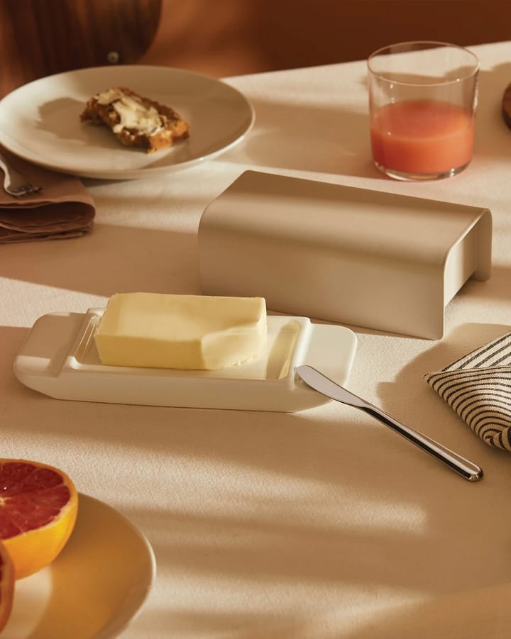 Mattina バター皿 9.5x21 cm, Warm grey-stainless steel Alessi | アレッシィ