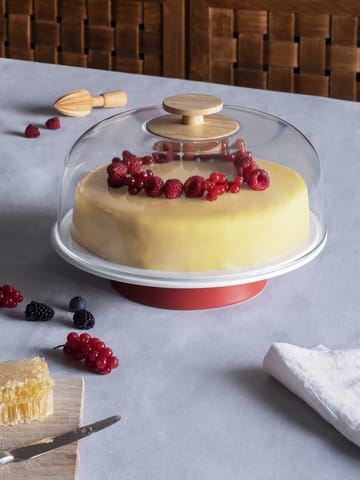 Mattina ケーキスタンド ガラスカバー付き - Red - Alessi | アレッシィ