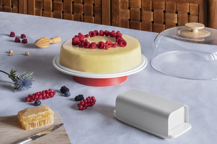 Mattina ケーキスタンド ガラスカバー付き, Red Alessi | アレッシィ