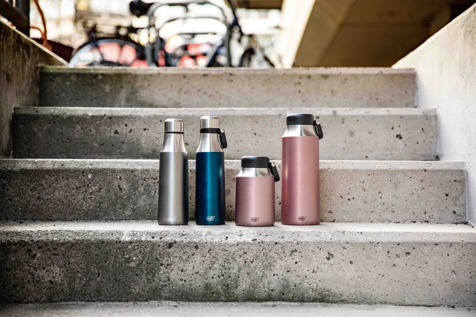 City vattenbottle 二重構造 0.5 l, Blue satin Alfi