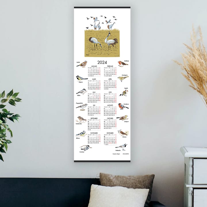 スウェーディッシュ バードカレンダー 2024, 35x90 cm Almedahls | アルメダールズ