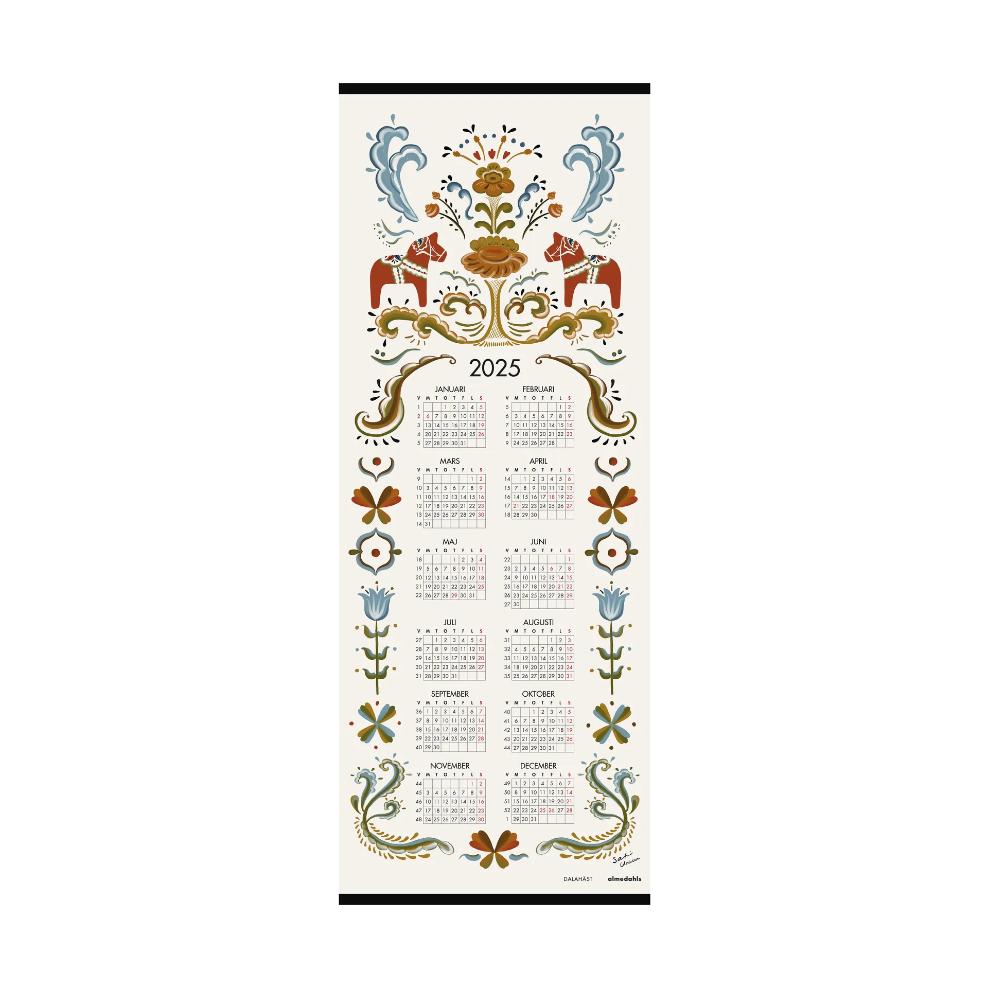 ダーラヘスト カレンダー 2025, 35x90 cm Almedahls | アルメダールズ