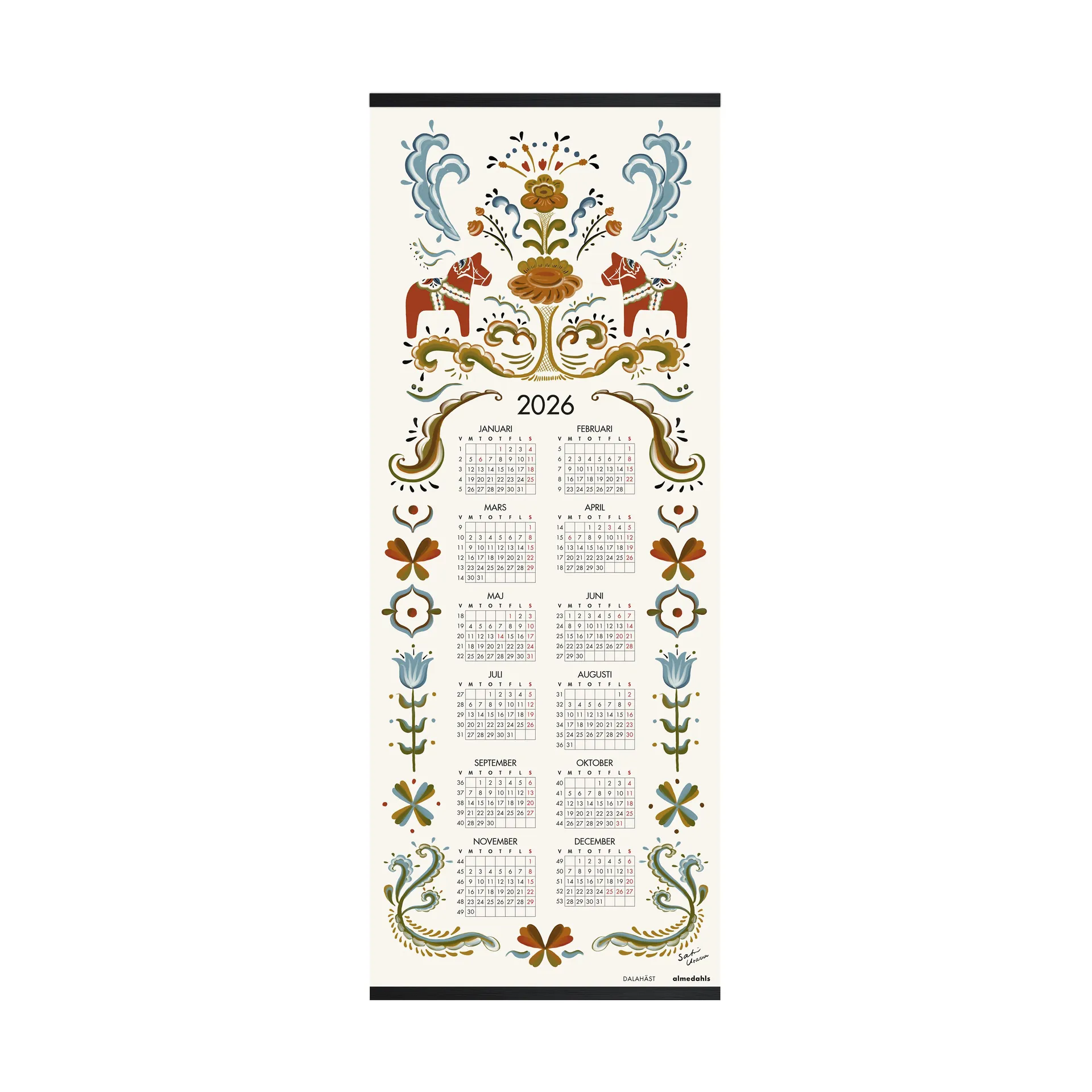 ダーラヘスト カレンダー 2026, 35x90 cm Almedahls | アルメダールズ