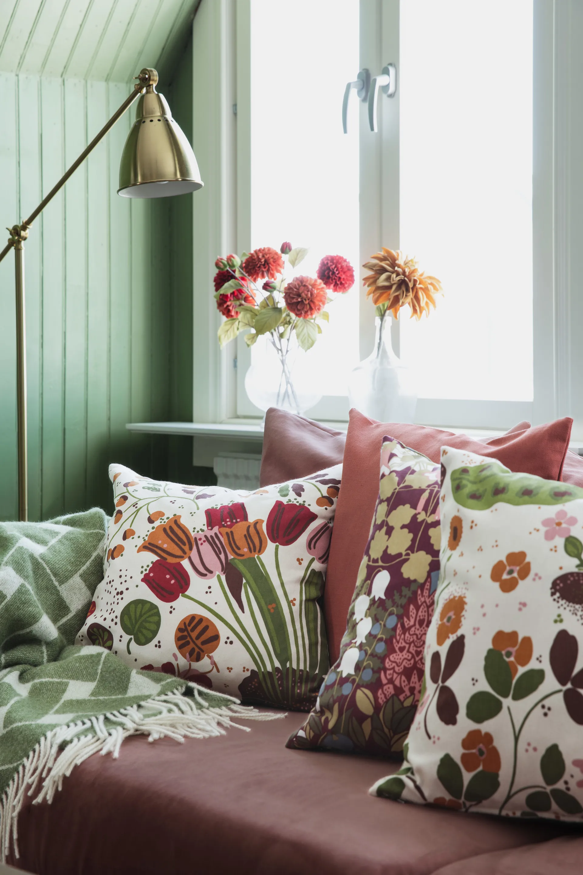 Basket ブランケット 130x170 cm, Green-off white Almedahls | アルメダールズ