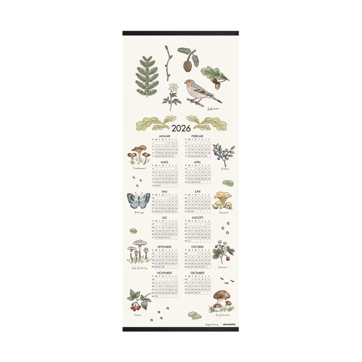 Forest Walk カレンダー 2026 - 35x90 cm - Almedahls | アルメダールズ