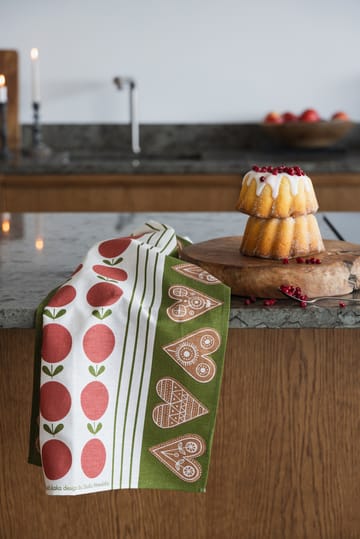 Fruit and cake キッチンタオル 47x70 cm - Red-green - Almedahls | アルメダールズ