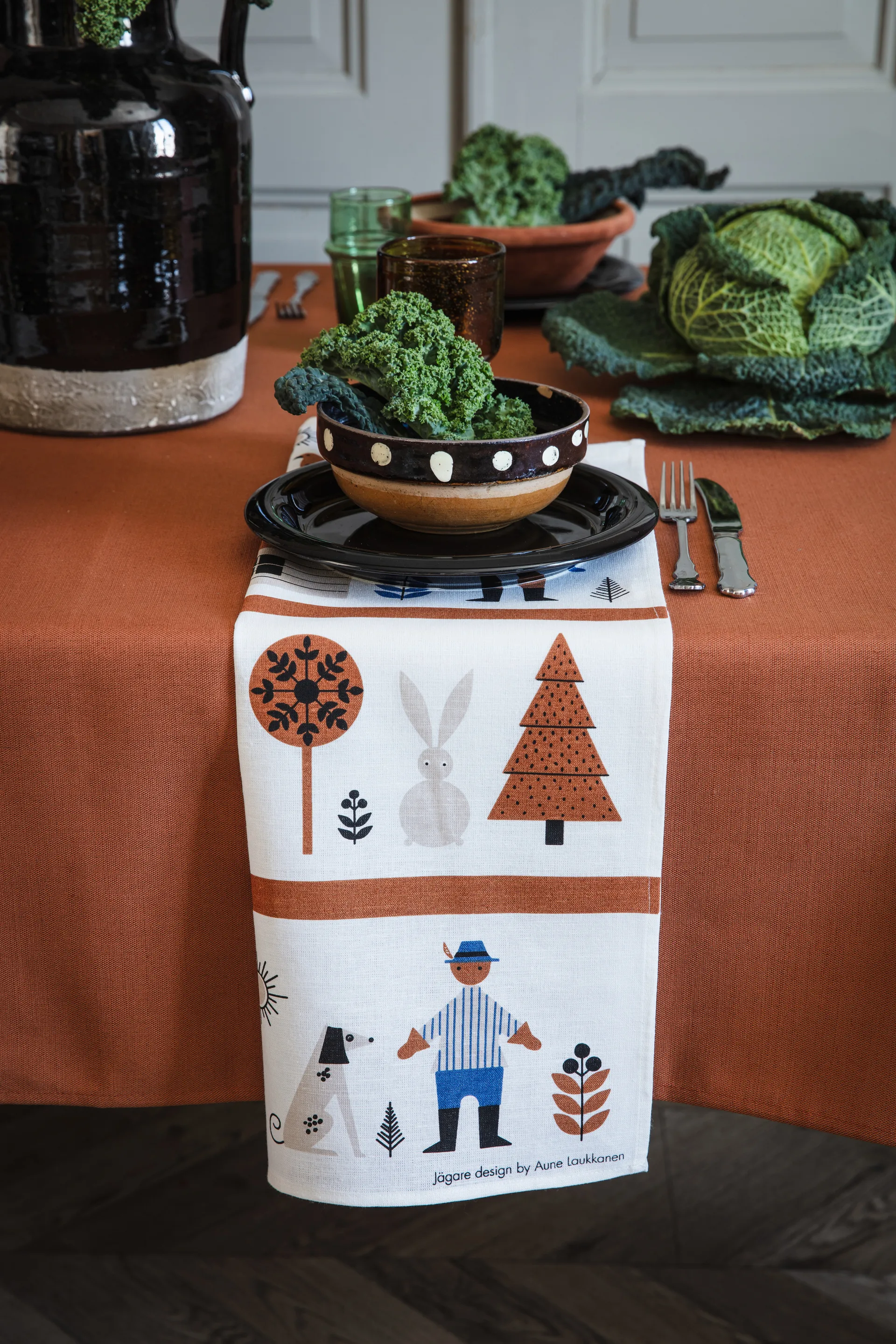 Hunter キッチンタオル 47x70 cm, Blue-brown Almedahls | アルメダールズ