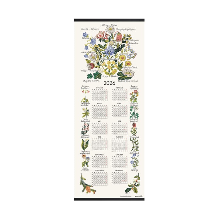 Landscape Flowers カレンダー 2026 - 35x90 cm - Almedahls | アルメダールズ