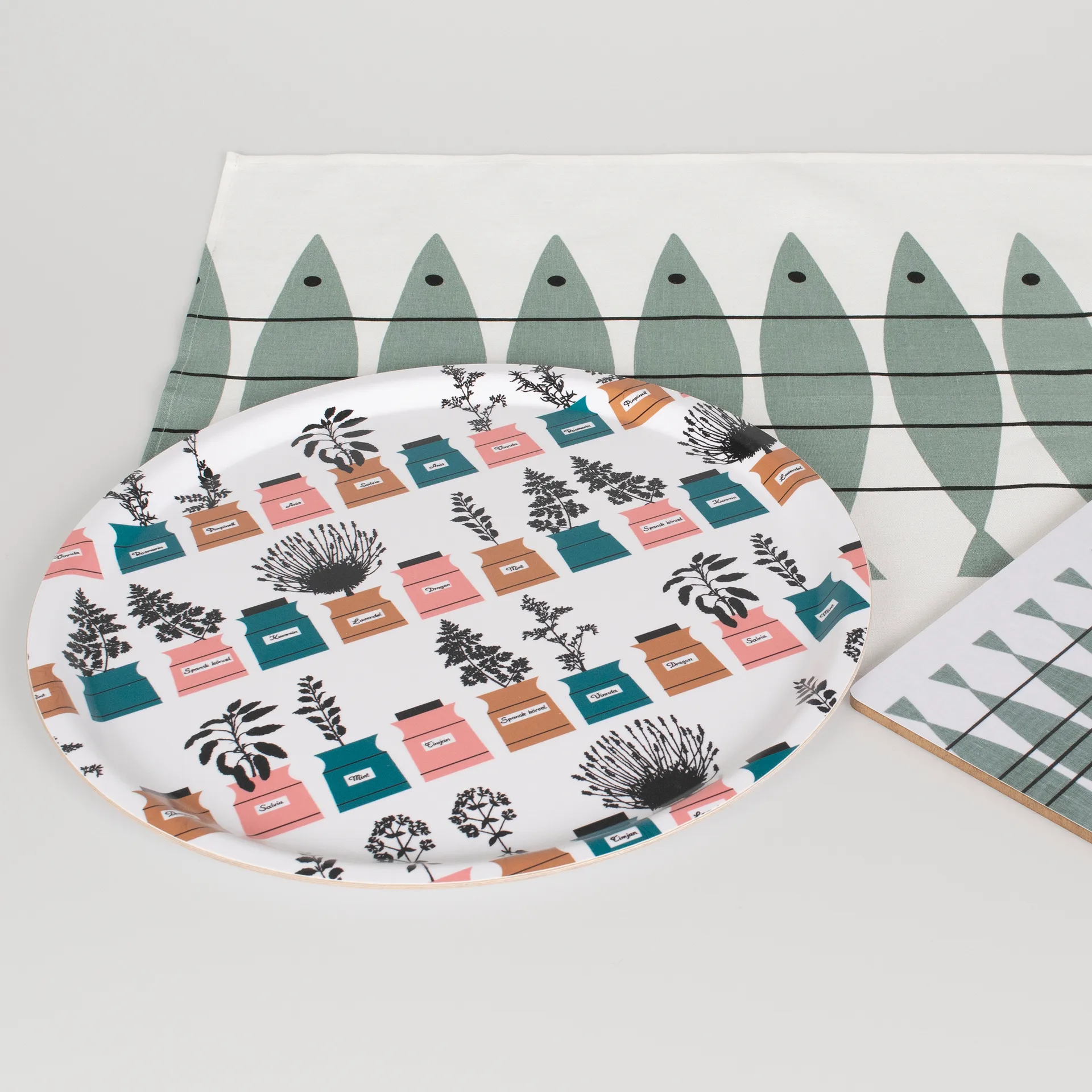 Persons spice トレイ Ø38 cm, Pink-grey Almedahls | アルメダールズ