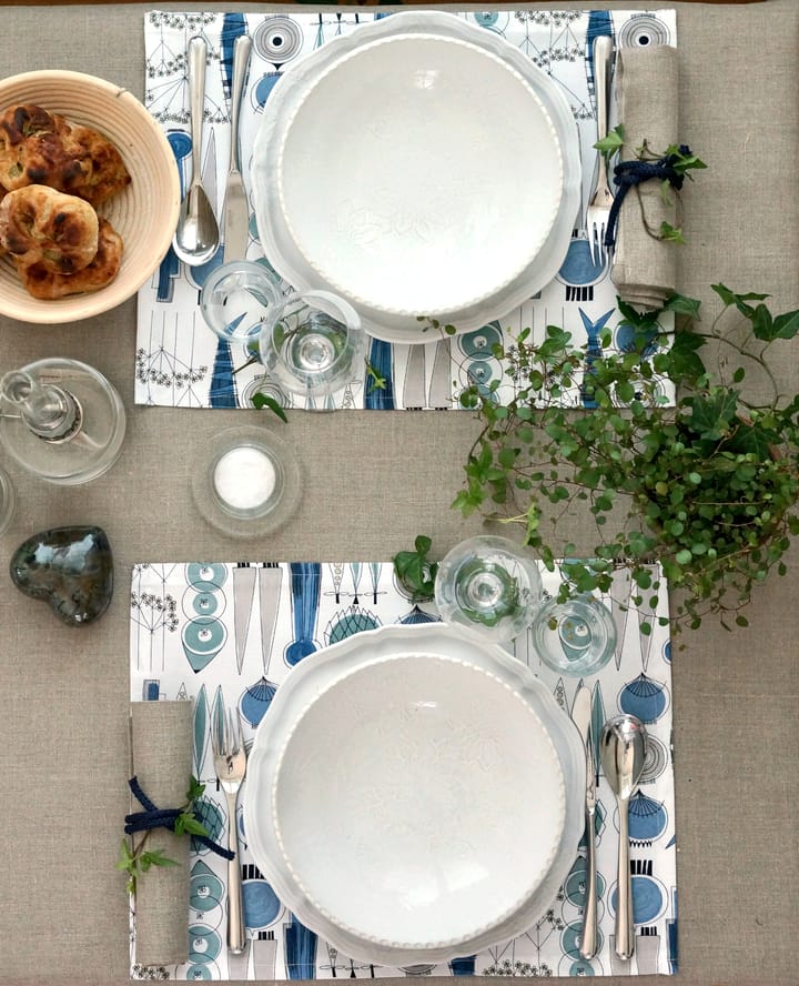 Picknick プレースマット 34x45 cm 2-pack, Blue-beige Almedahls | アルメダールズ