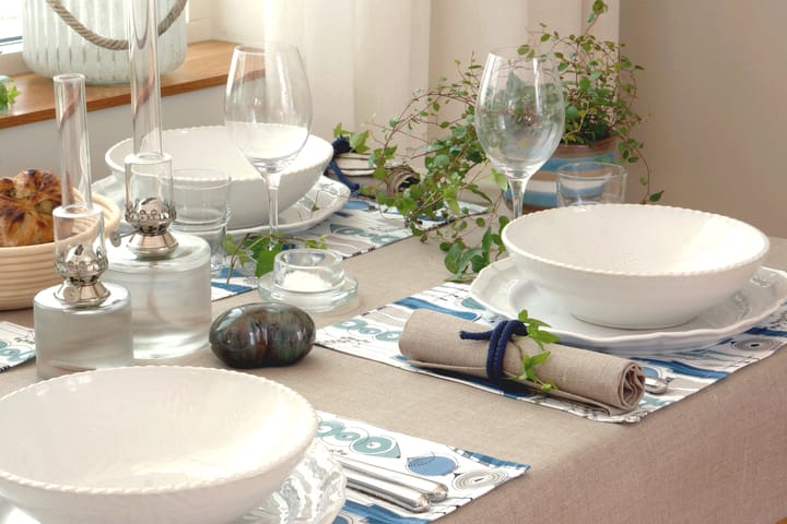 Picknick プレースマット 34x45 cm 2-pack, Blue-beige Almedahls | アルメダールズ