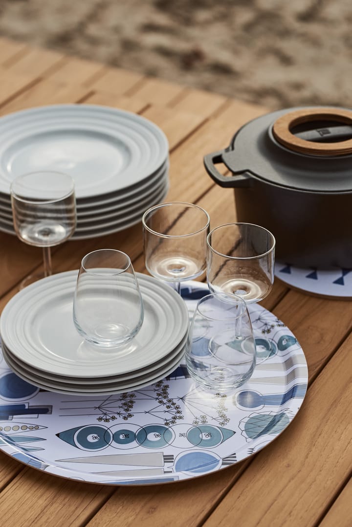 Picknick トレイ Ø38 cm, Blue-beige Almedahls | アルメダールズ