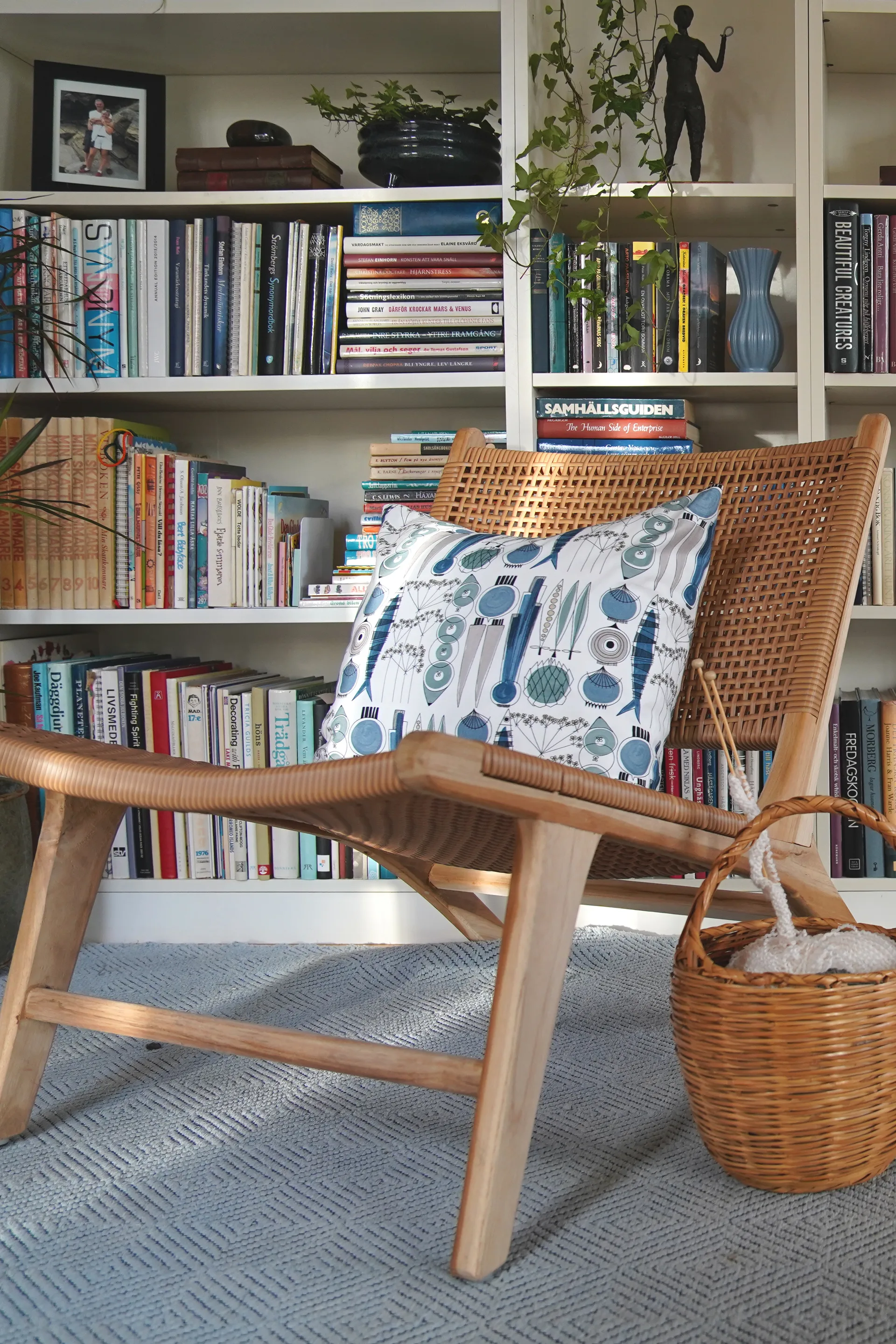 Picknick クッションカバー 47x47 cm, Blue-beige Almedahls | アルメダールズ