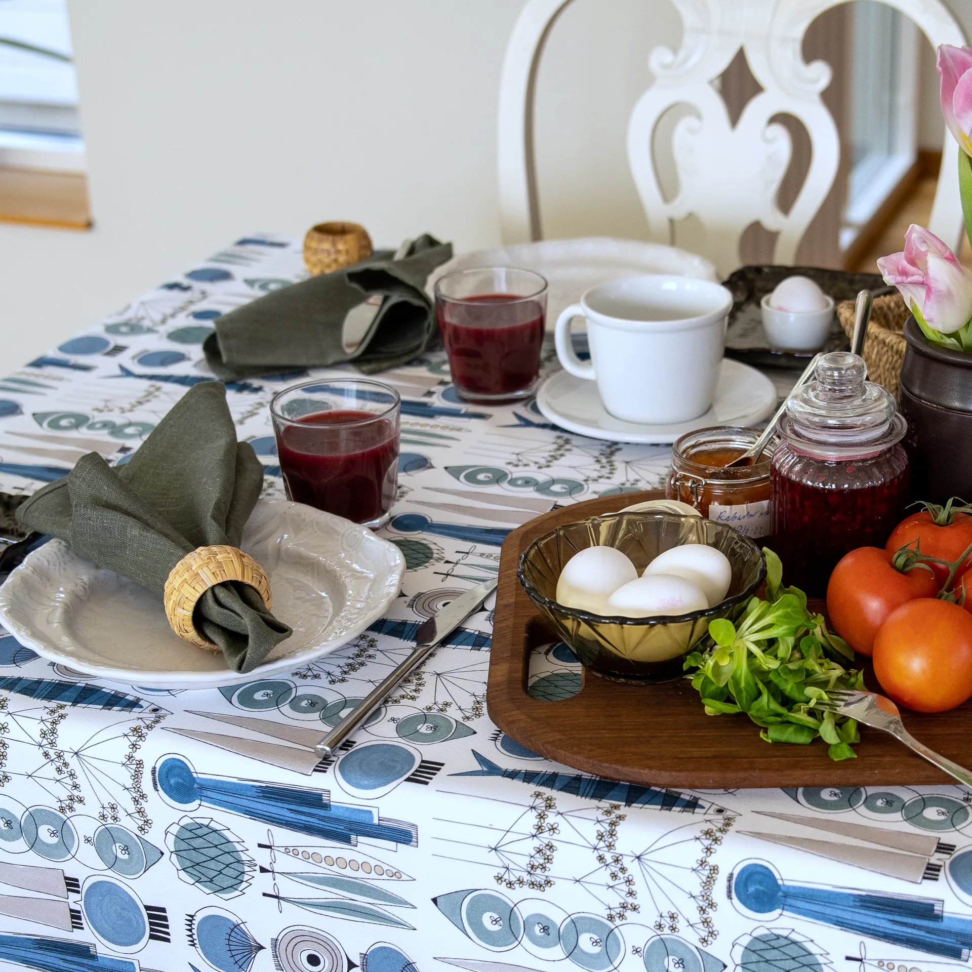 Picknick ファブリック, Blue-beige Almedahls | アルメダールズ