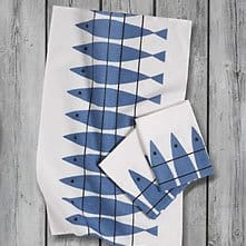 Sill キッチンタオル, white-blue Almedahls | アルメダールズ