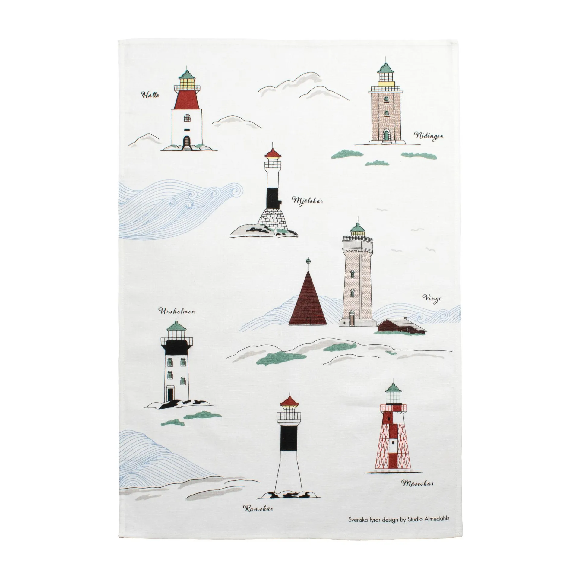 Swedish lighthouses キッチンタオル 47x70 cm, White-multi Almedahls | アルメダールズ