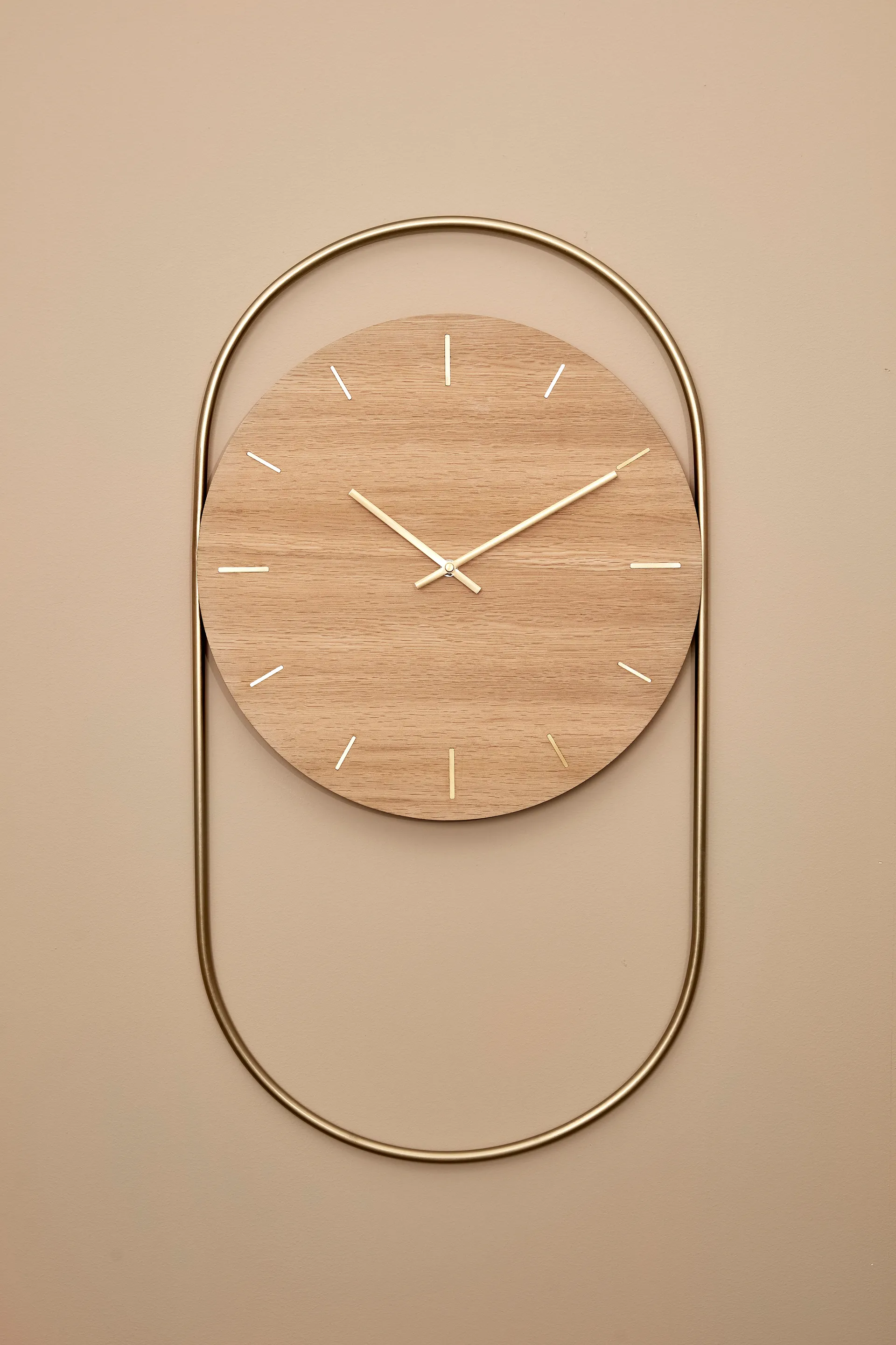 A-Wall 壁時計 41x76 cm, Oak-brass Andersen Furniture