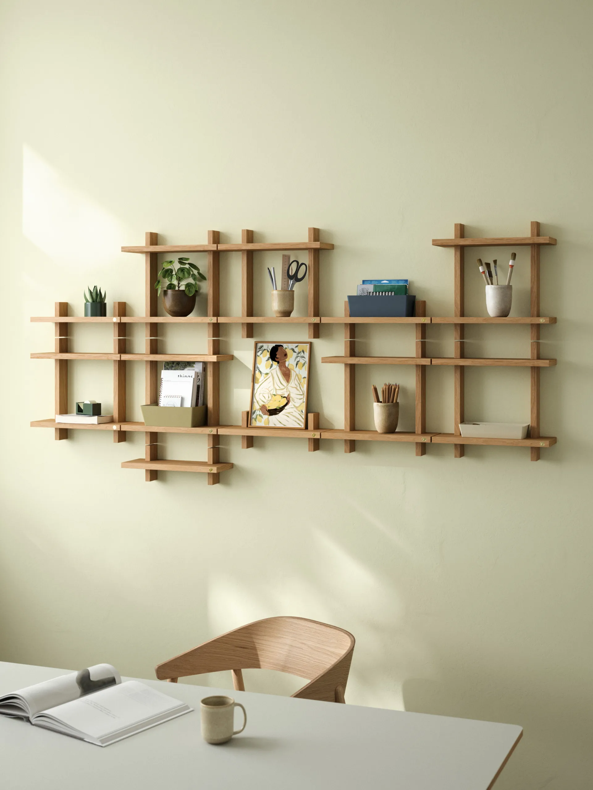 Treat ダブルウォールシェルフ, Oiled Natural Oak, 34x12x34 cm Andersen Furniture