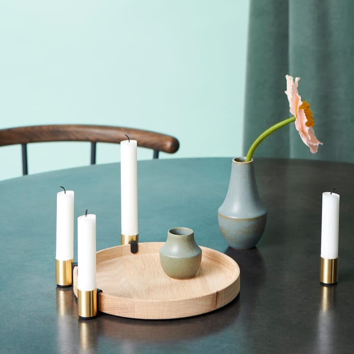 Luna maxi キャンドルスティック, oak-brass Applicata | アプリカータ
