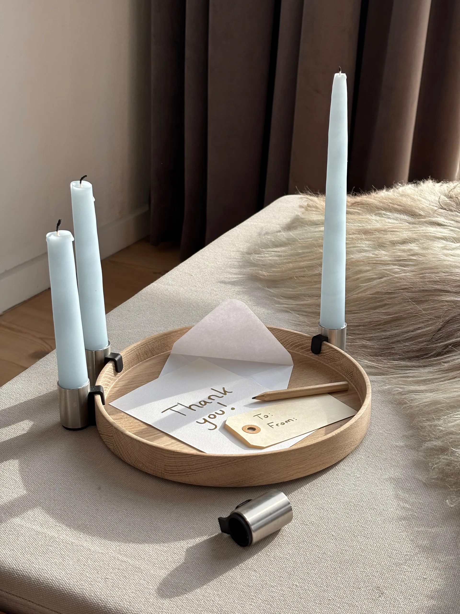 Luna キャンドルスティック, Oak-steel Applicata | アプリカータ