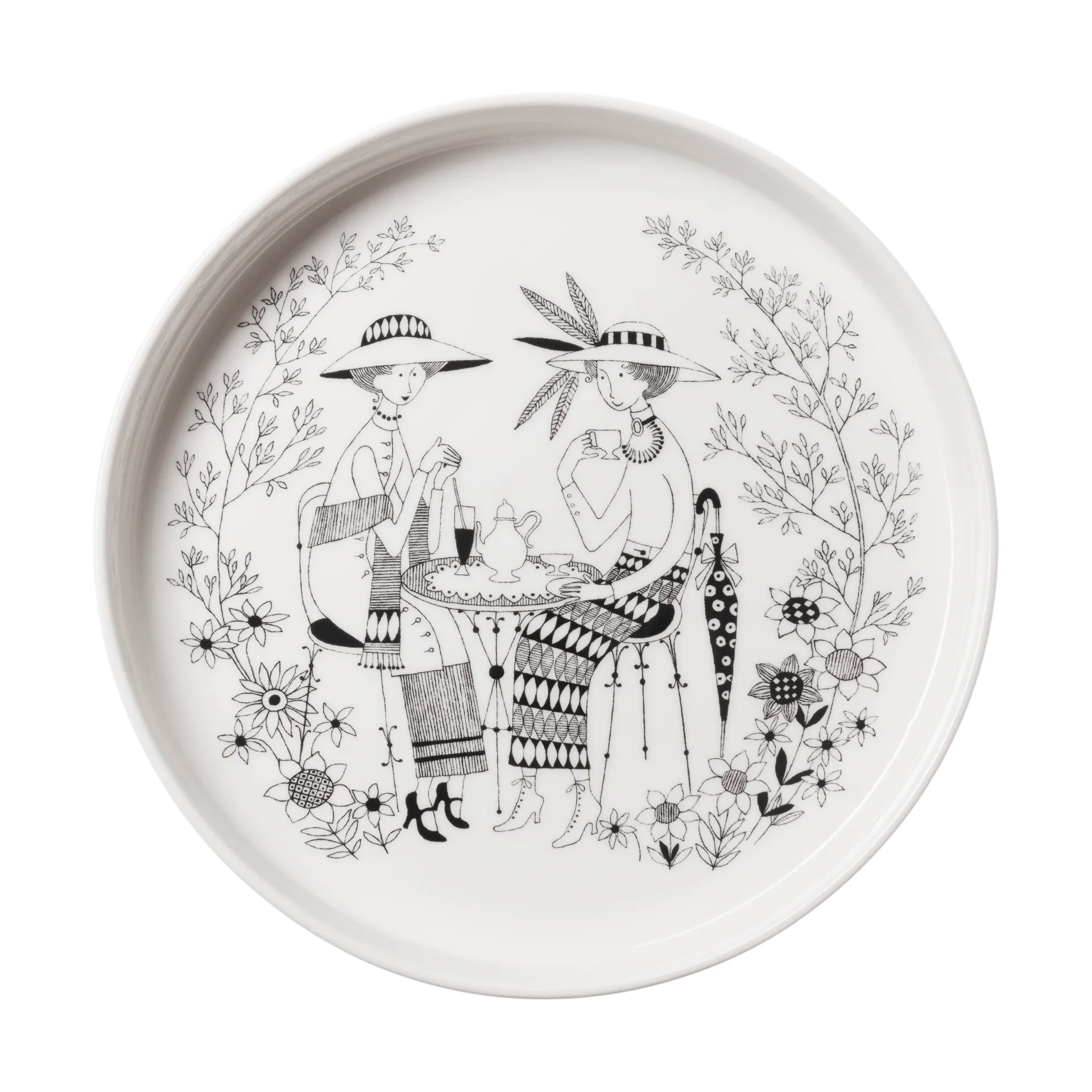 Emilia パイ皿 Ø28 cm, Black-white Arabia | アラビア