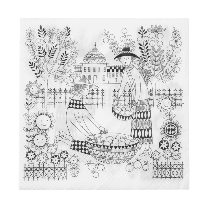 Emilia ペーパーナプキン 33x33 cm 20枚 - Black-white - Arabia | アラビア