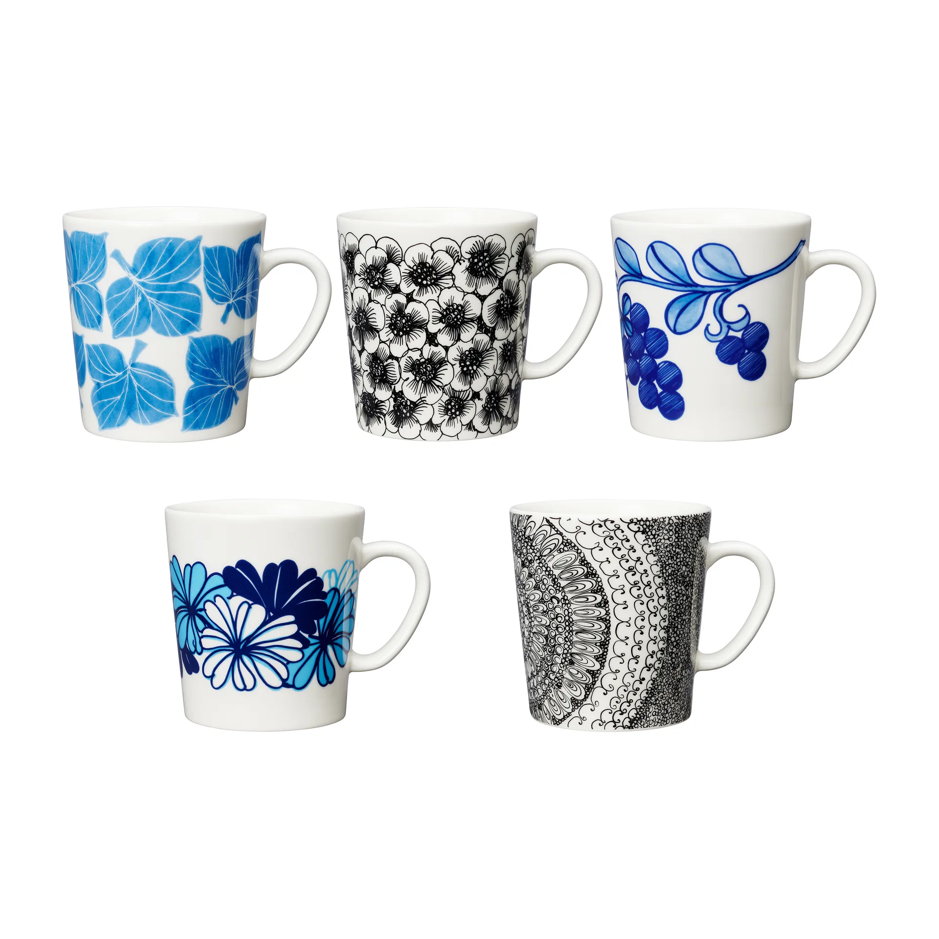 Esteri Tomula Arabia ミックスセット マグ 30 cl 5ピース, Blue-black Arabia | アラビア