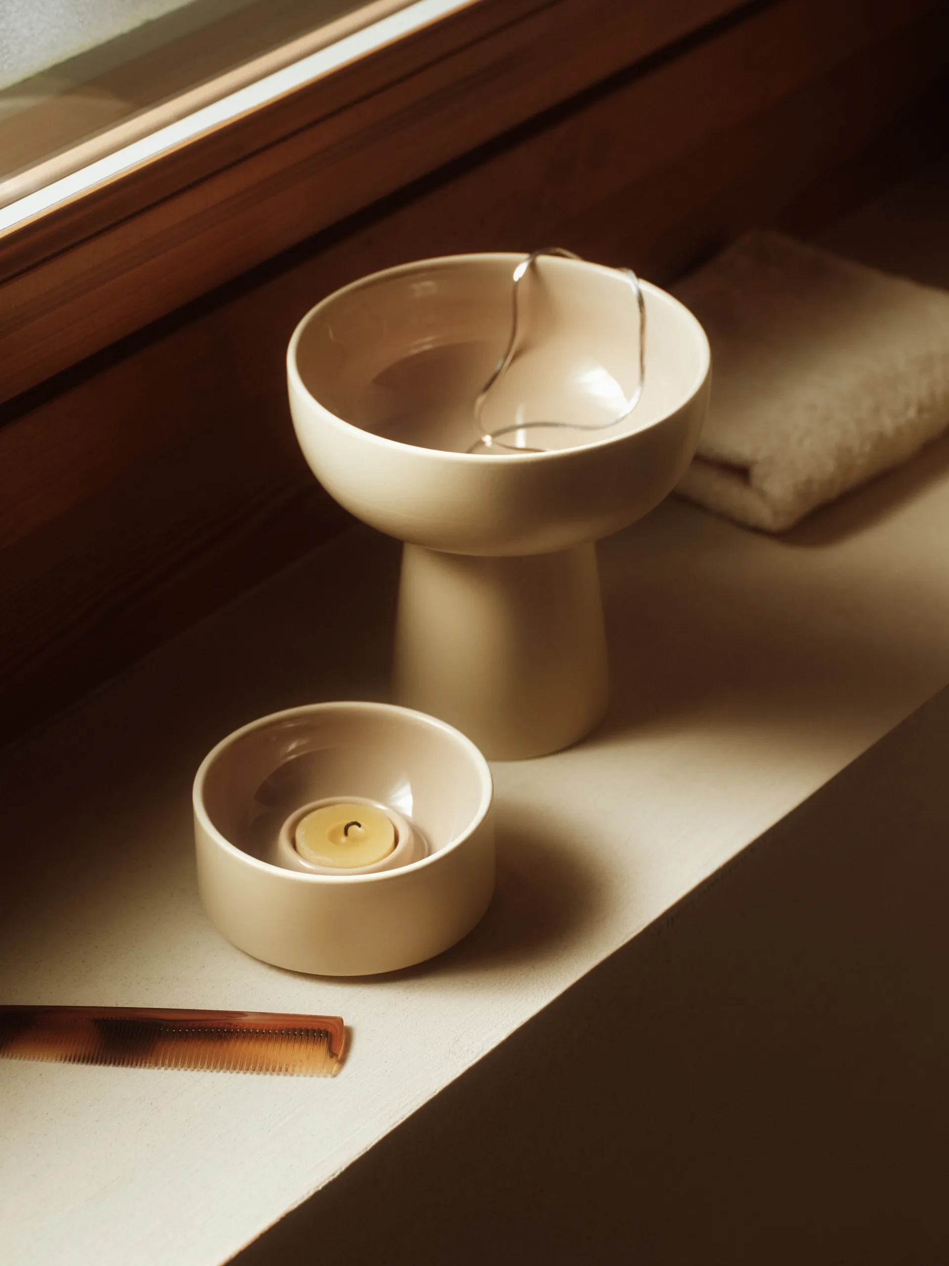 Kirnu キャンドルホルダー Ø11x5 cm, Beige Arabia | アラビア